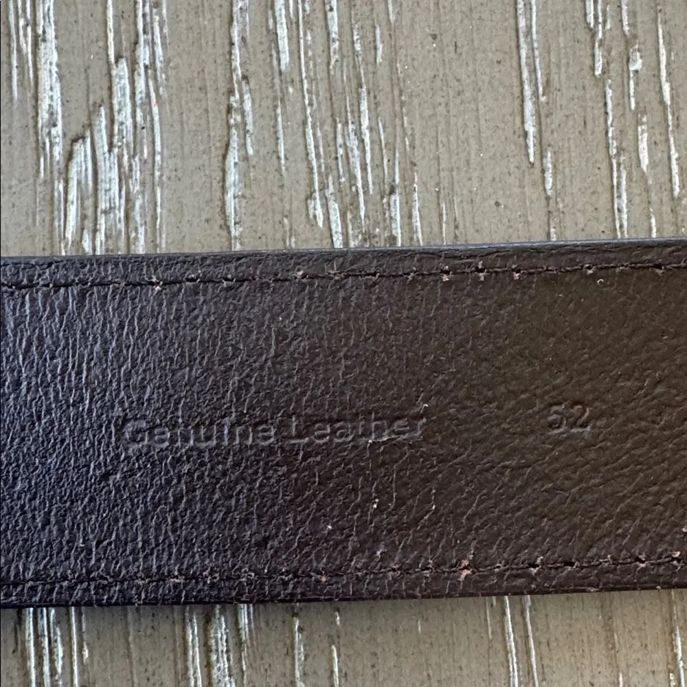 Carhartt Dark Brown Genuine Leather Belt with Buckle Casual Men’s Size 52 GUC
